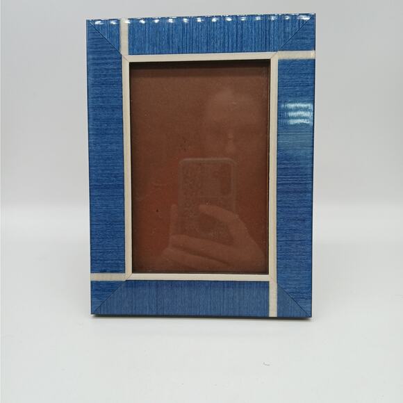 Natalini Other - Natalini 5x7 Picture Frame Blue Wood with Ivory Inlay Made in Italy Marquetry